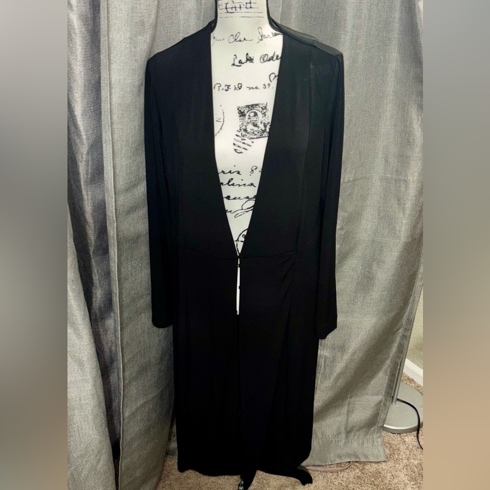 Lane Bryant black long light weight duster